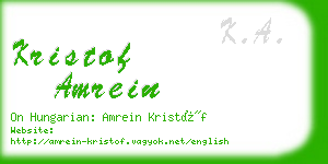 kristof amrein business card